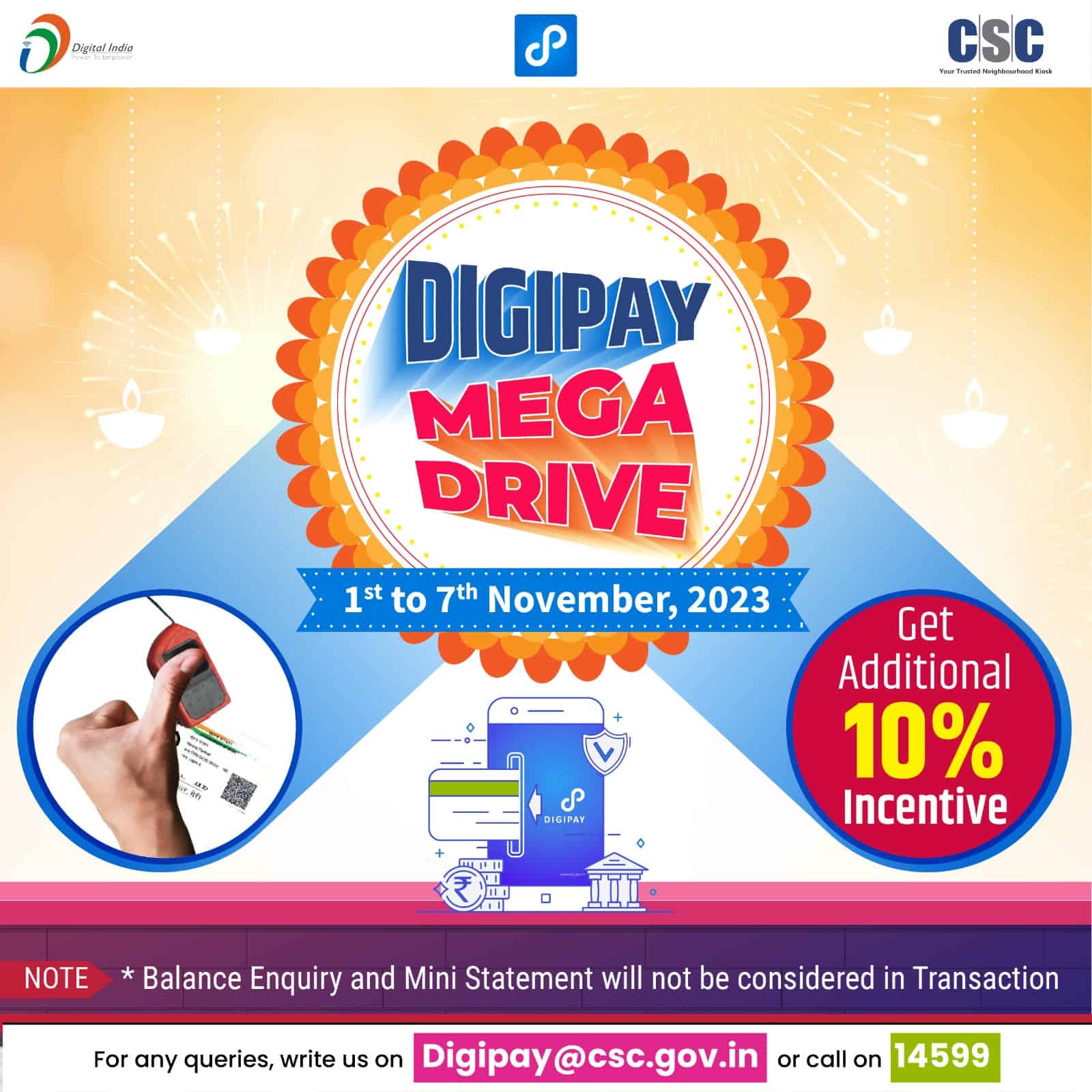 DigiPay Mega Drive - 1st to 7th November, 2023