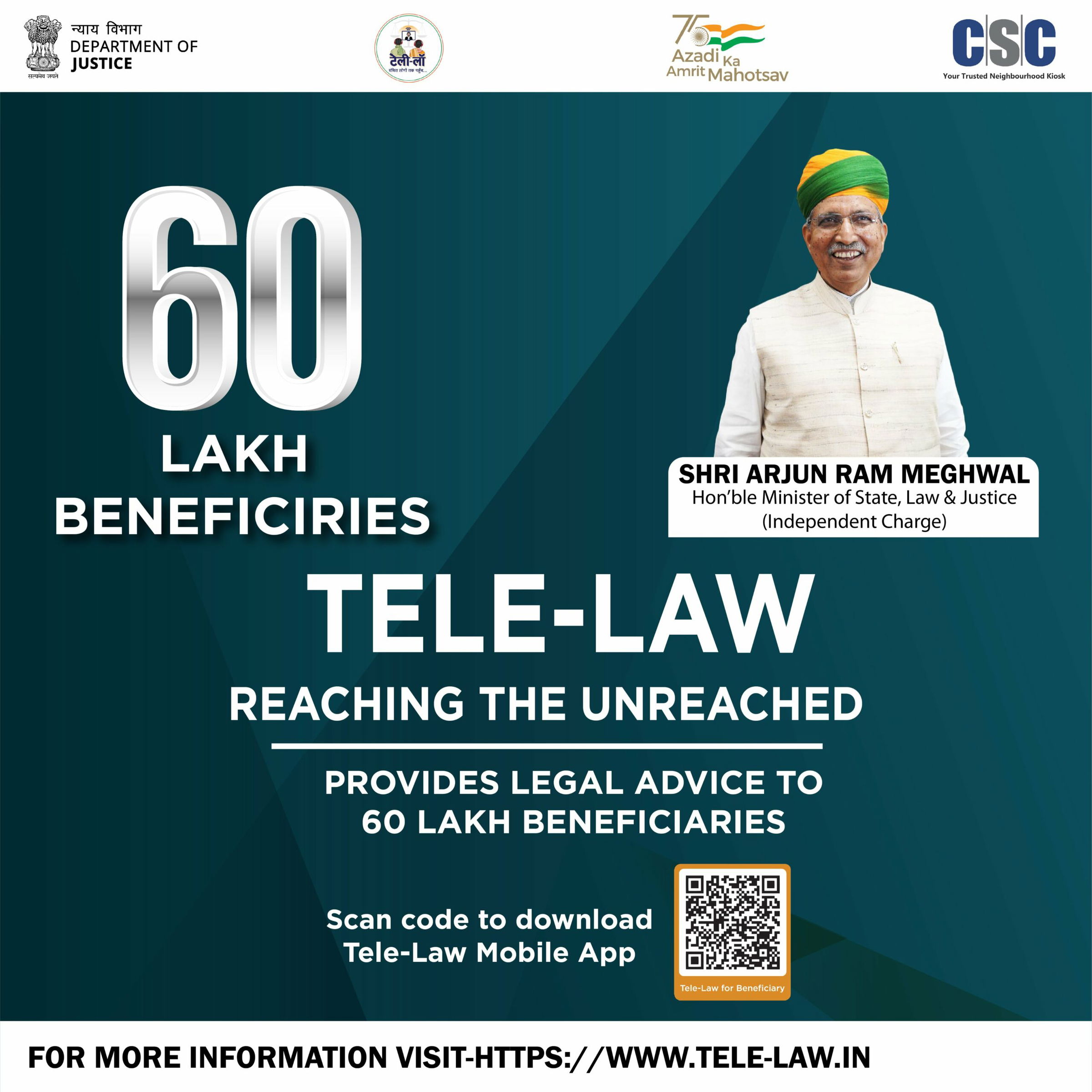 CSC centers and through the Tele-Law Mobile App.